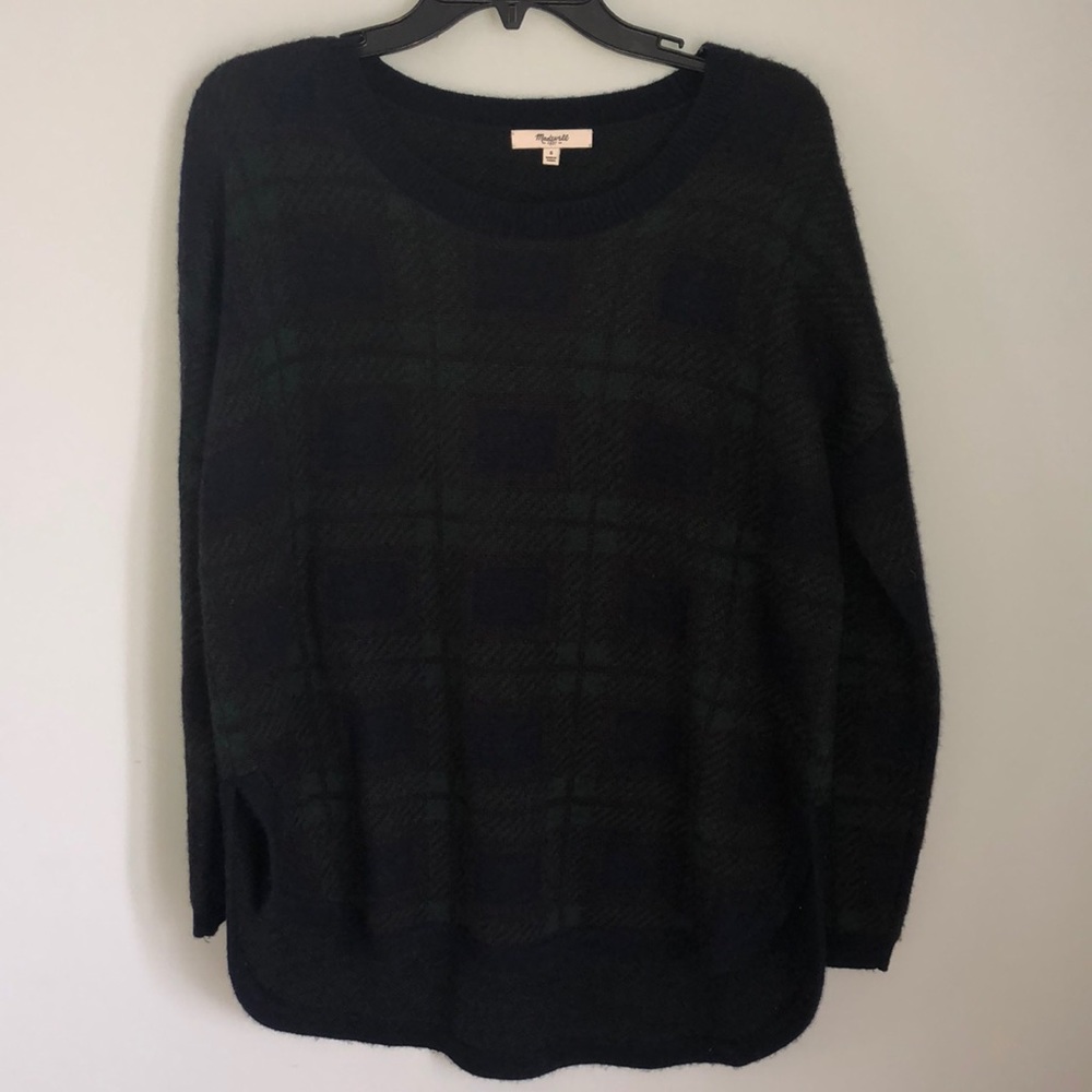 Madewell crew neck plaid sweater